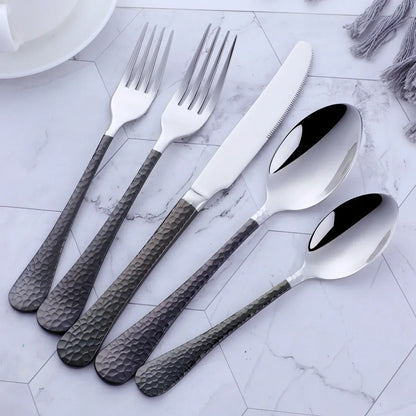Buyer Star 5-45PCS Dream Color Flatware Gold Black Dinner Tableware Silverware Dinner Fork Spoon Knife Cutlery Set Drop Shipping