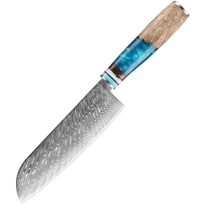 1-10pcs Japanese Santoku Knife Sharp Meat Cleaver Damascus Kitchen Knives Set Meat Cutting Chef Knife Fruit Knife Cooking Tools