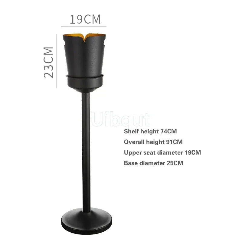Stainless steel champagne KTV Bar Ice Bucket Bracket ice Luxury red wine bucket Stand Type Cooling Ice Bucket beer cooler