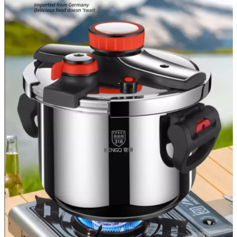 Thickened Pressure Cooker for Home Use, 316 Stainless Steel, Anti-Explosion, Gas and Induction Cookers Compatible