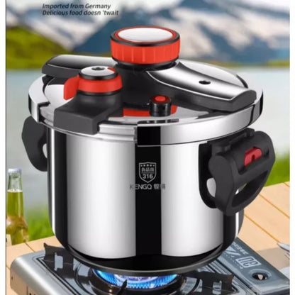 Thickened Pressure Cooker for Home Use, 316 Stainless Steel, Anti-Explosion, Gas and Induction Cookers Compatible