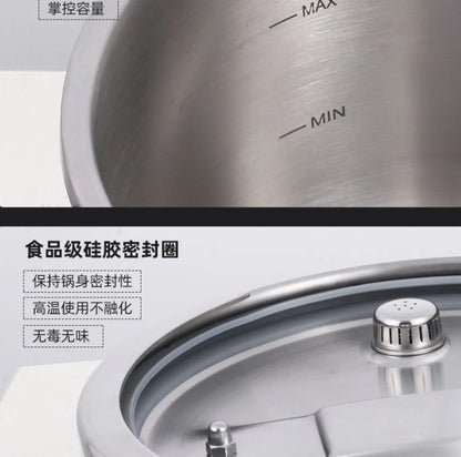 Thickened Pressure Cooker for Home Use, 316 Stainless Steel, Anti-Explosion, Gas and Induction Cookers Compatible
