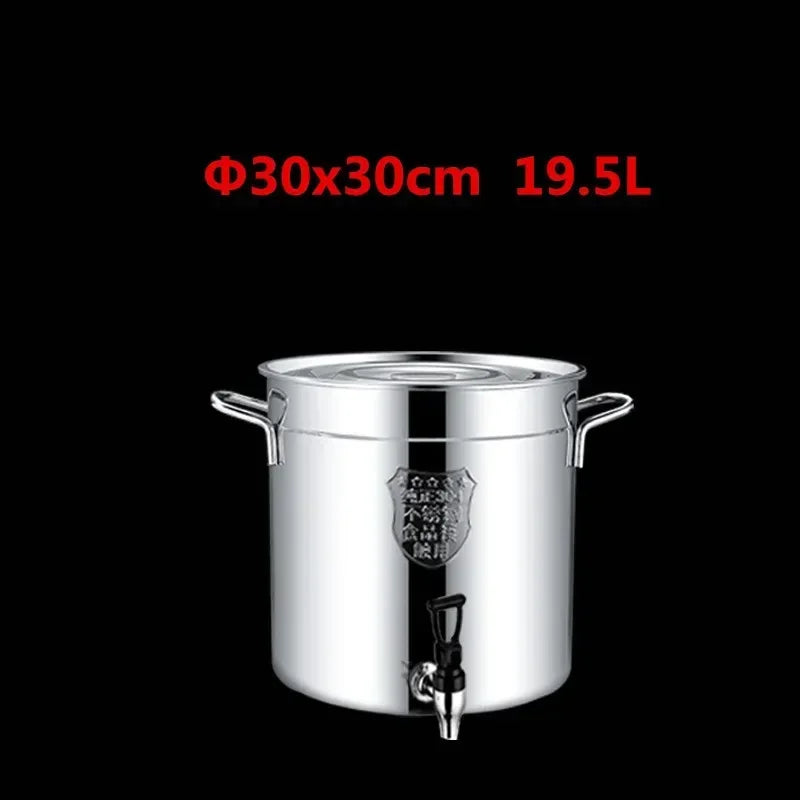 304 stainless steel pot faucet dispenser Large big capacity water storage bucket barrel soup bucket with lid soup pot cookware