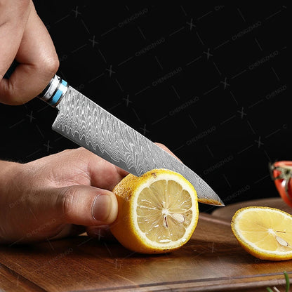 1-10pcs Japanese Santoku Knife Sharp Meat Cleaver Damascus Kitchen Knives Set Meat Cutting Chef Knife Fruit Knife Cooking Tools