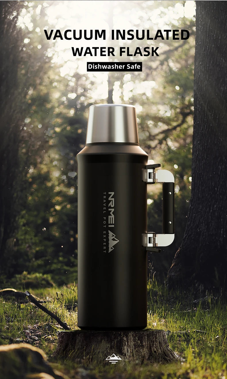 Stainless Steel Thermos Bottle, Vacuum Flask, Large Capacity, Outdoor Portable Thermal Jug, Insulated Water Bottle, 3.0L, 4.0L