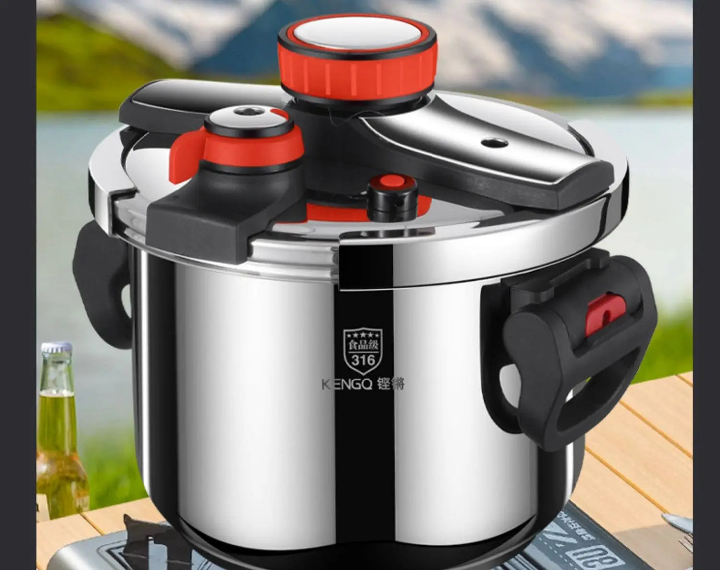 Thickened Pressure Cooker for Home Use, 316 Stainless Steel, Anti-Explosion, Gas and Induction Cookers Compatible