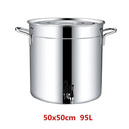 304 stainless steel pot faucet dispenser Large big capacity water storage bucket barrel soup bucket with lid soup pot cookware