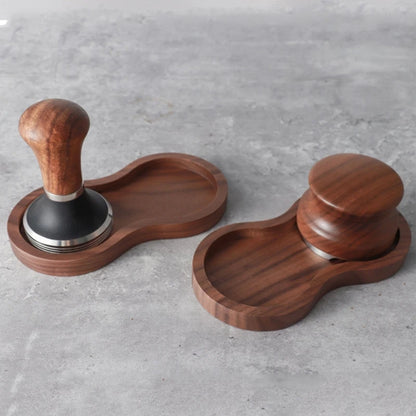 51mm/53mm/58mm Coffee Tamper Holder Filter Stand Walnut Espresso Distributor Mat Rack Coffee Maker Tool Accessories