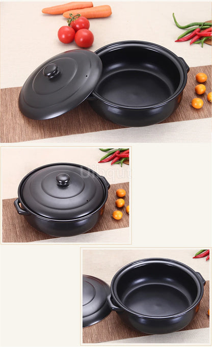 High temperature resistant ceramic casserole two-flavor hot pot Commercial electric ceramic stove hot pot Stew pot Casserole