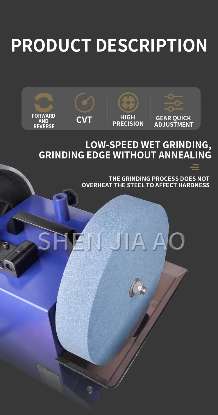 Water-cooled Knife Sharpener Wet and Dry Dual-use 200 mesh/500 mesh Open-edge Electric Desktop Grinder Kitchen Knife Scissors Sh