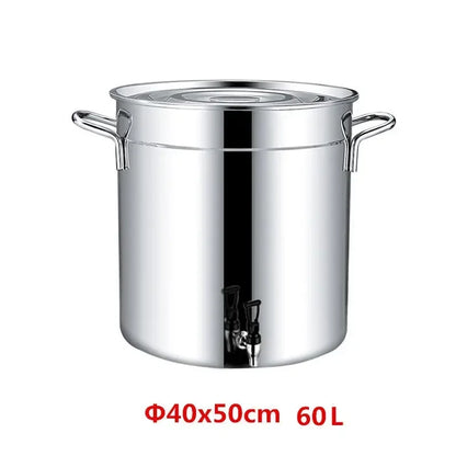 304 stainless steel pot faucet dispenser Large big capacity water storage bucket barrel soup bucket with lid soup pot cookware