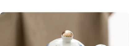 Ceramic tea set Garden style English style afternoon tea retro flower tea teapot can be heated blue and white cup saucer pot set