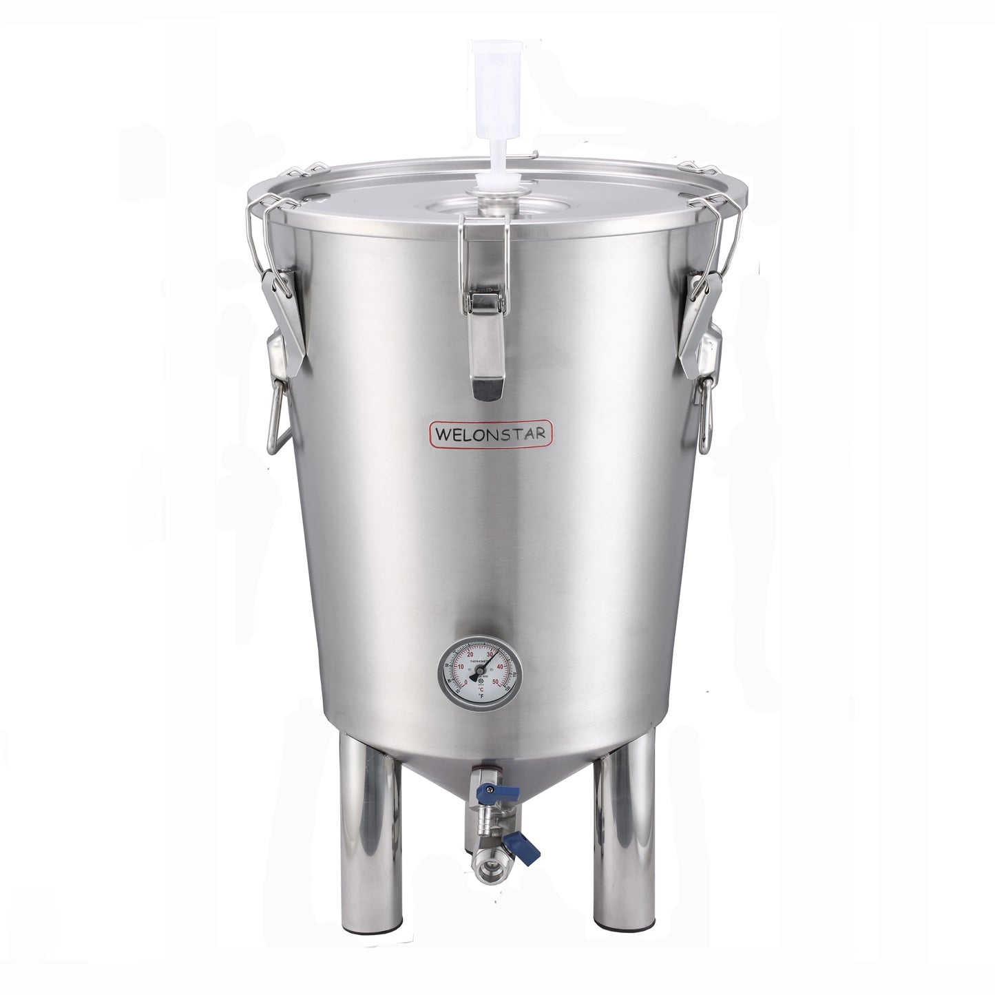 Stainless Steel Fermentation Tank - 35 liters Home Brewing Conical Fermenter - Tri-Clamp Fittingl - for Beer, Wine