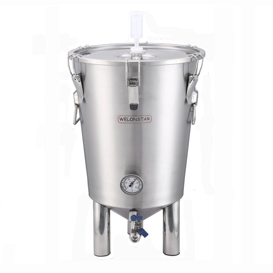 Stainless Steel Fermentation Tank - 35 liters Home Brewing Conical Fermenter - Tri-Clamp Fittingl - for Beer, Wine