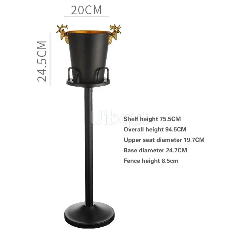 Stainless steel champagne KTV Bar Ice Bucket Bracket ice Luxury red wine bucket Stand Type Cooling Ice Bucket beer cooler