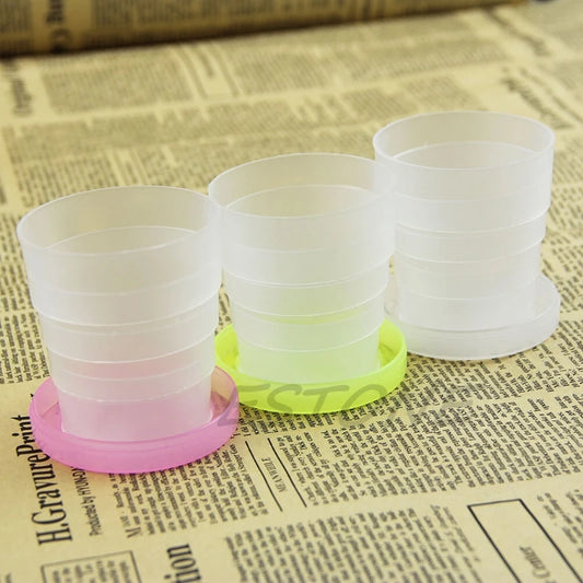 367A Portable Plastic Retractable Folding Cup Telescopic Collapsible Outdoor Travel