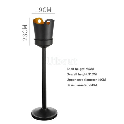 Stainless steel champagne KTV Bar Ice Bucket Bracket ice Luxury red wine bucket Stand Type Cooling Ice Bucket beer cooler