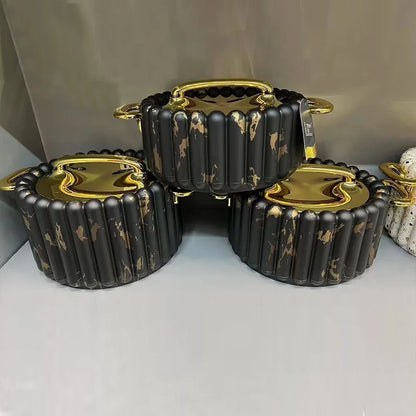 3PCS Food Insulated Box Double Layer Insulated Box with Columns 1.5L-2L-2.5L Food Heater Buffer Serving Set casserole Food Warme