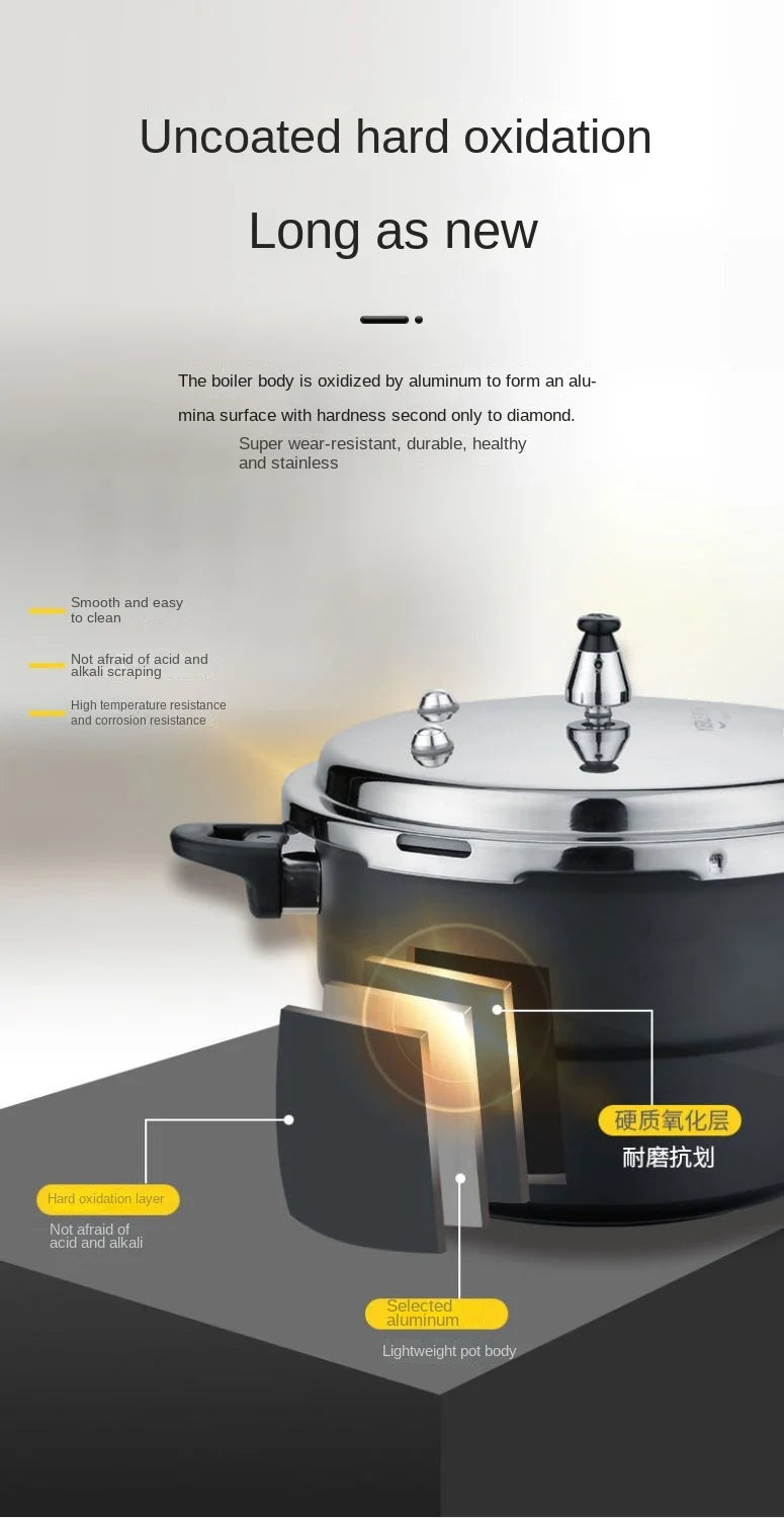 Ultra-Durable Stainless Steel Pressure Cooker for Gas and Induction Stoves with Non-Stick Coating and Safety Features