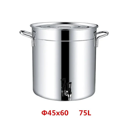 304 stainless steel pot faucet dispenser Large big capacity water storage bucket barrel soup bucket with lid soup pot cookware