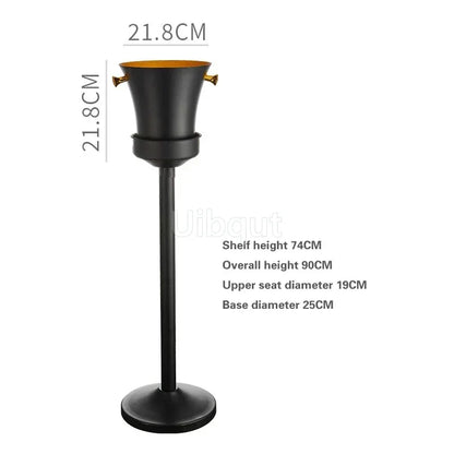 Stainless steel champagne KTV Bar Ice Bucket Bracket ice Luxury red wine bucket Stand Type Cooling Ice Bucket beer cooler