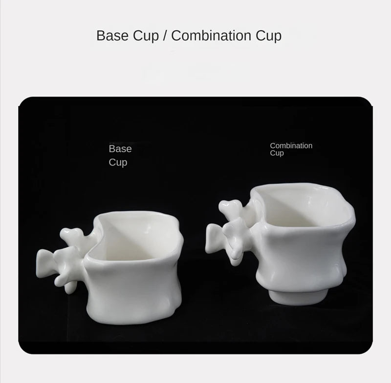 TingKe-Nordic Ins Style Creative Spine Shape Combination Ceramic Coffee Cup, Water Cup, Funny Orthopedic Doctor Gift, Bone Mug