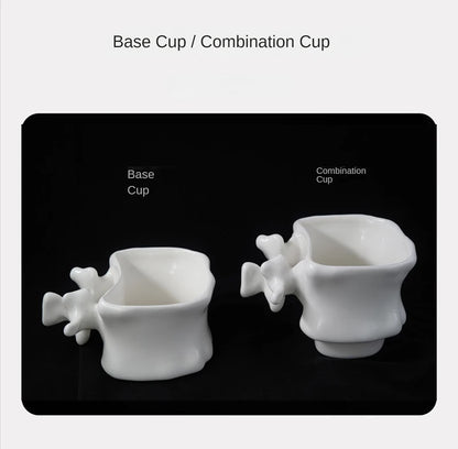 TingKe-Nordic Ins Style Creative Spine Shape Combination Ceramic Coffee Cup, Water Cup, Funny Orthopedic Doctor Gift, Bone Mug