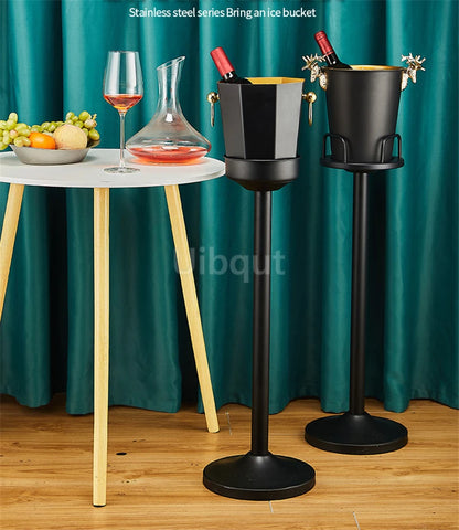 Stainless steel champagne KTV Bar Ice Bucket Bracket ice Luxury red wine bucket Stand Type Cooling Ice Bucket beer cooler