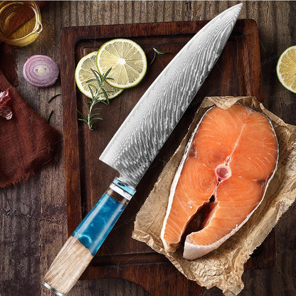 1-10pcs Japanese Santoku Knife Sharp Meat Cleaver Damascus Kitchen Knives Set Meat Cutting Chef Knife Fruit Knife Cooking Tools