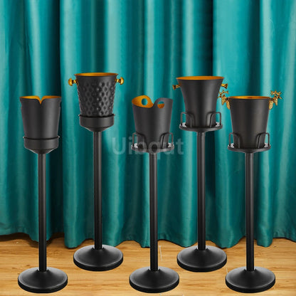 Stainless steel champagne KTV Bar Ice Bucket Bracket ice Luxury red wine bucket Stand Type Cooling Ice Bucket beer cooler