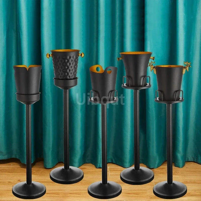 Stainless steel champagne KTV Bar Ice Bucket Bracket ice Luxury red wine bucket Stand Type Cooling Ice Bucket beer cooler