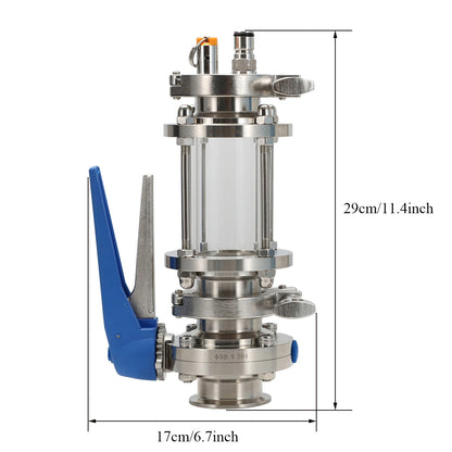 Homebrew Dry Hopper Tri-Clamp 2" Oxygen Free Fermenting under Pressure Conical Fermenter Parts Food Grade Stainless Steel 304