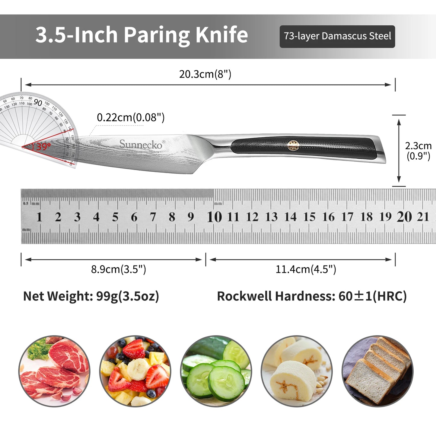 Sunnecko 1-8PCS/Set Chef's Knives 73 Layers VG10 Damascus Steel Japanese Slicing Knife Utility Paring Cleaver Cutting Knife