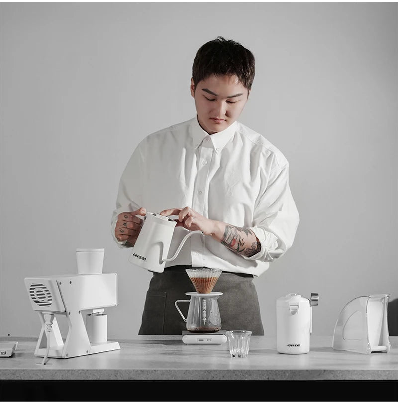 MHW-3BOMBER F74 Navigator Electric Grinder Flat Burr Set Coffee Grinder with 90 Stepless for Espresso & Pour Over Home Cafe Tool