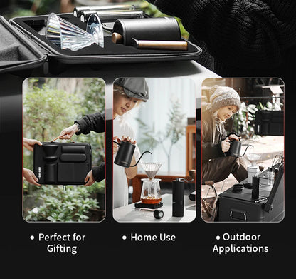MHW-3BOMBER Pour Over Coffee Kits with Dripper Coffee Pot Coffee Grinder Scale Portable Handbag Outdoor Barista Christmas Gifts