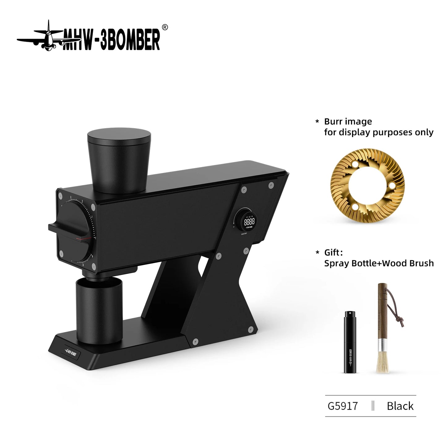 MHW-3BOMBER F74 Navigator Electric Grinder Flat Burr Set Coffee Grinder with 90 Stepless for Espresso & Pour Over Home Cafe Tool