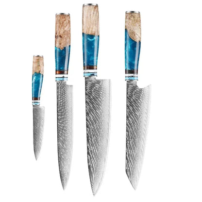 1-10pcs Japanese Santoku Knife Sharp Meat Cleaver Damascus Kitchen Knives Set Meat Cutting Chef Knife Fruit Knife Cooking Tools