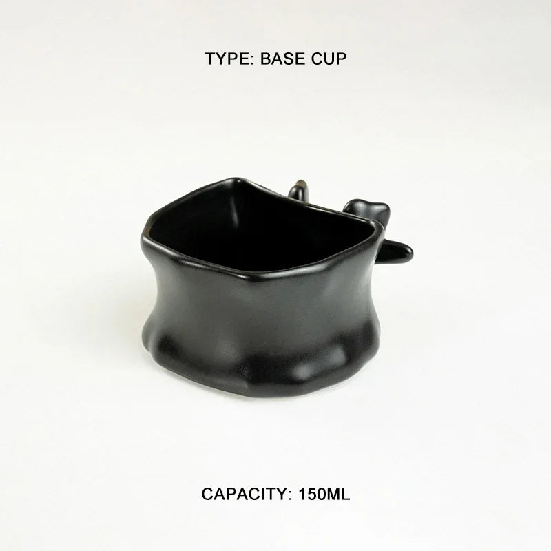 TingKe-Nordic Ins Style Creative Spine Shape Combination Ceramic Coffee Cup, Water Cup, Funny Orthopedic Doctor Gift, Bone Mug