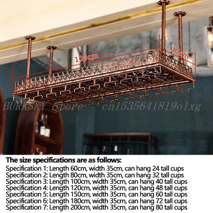 Metal Wine Glass Rack Upside Down Ceiling Hanging Goblet Glass Cup Holder Hanger Storage Home Bar Pub Wine Shelf Rack Organizer