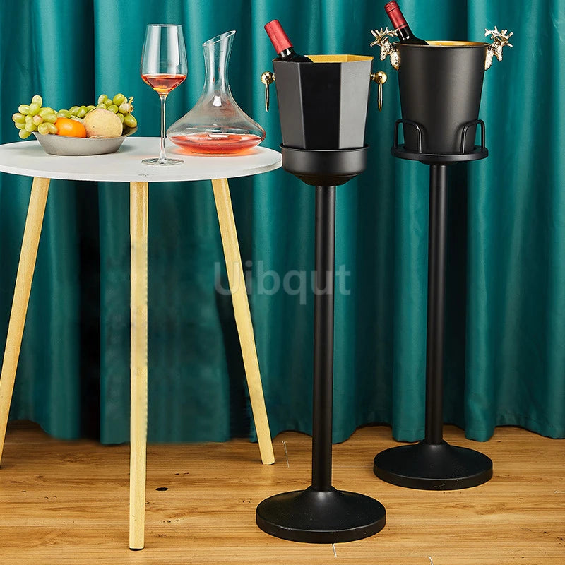 Stainless steel champagne KTV Bar Ice Bucket Bracket ice Luxury red wine bucket Stand Type Cooling Ice Bucket beer cooler