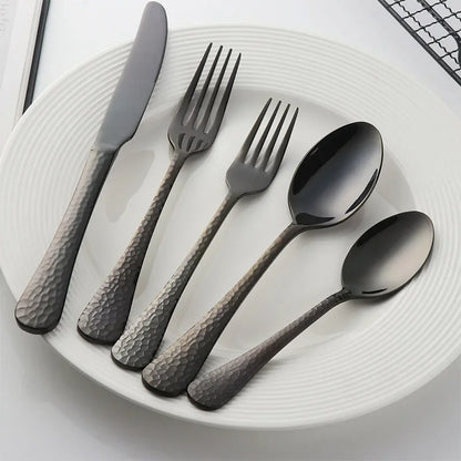 Buyer Star 5-45PCS Dream Color Flatware Gold Black Dinner Tableware Silverware Dinner Fork Spoon Knife Cutlery Set Drop Shipping