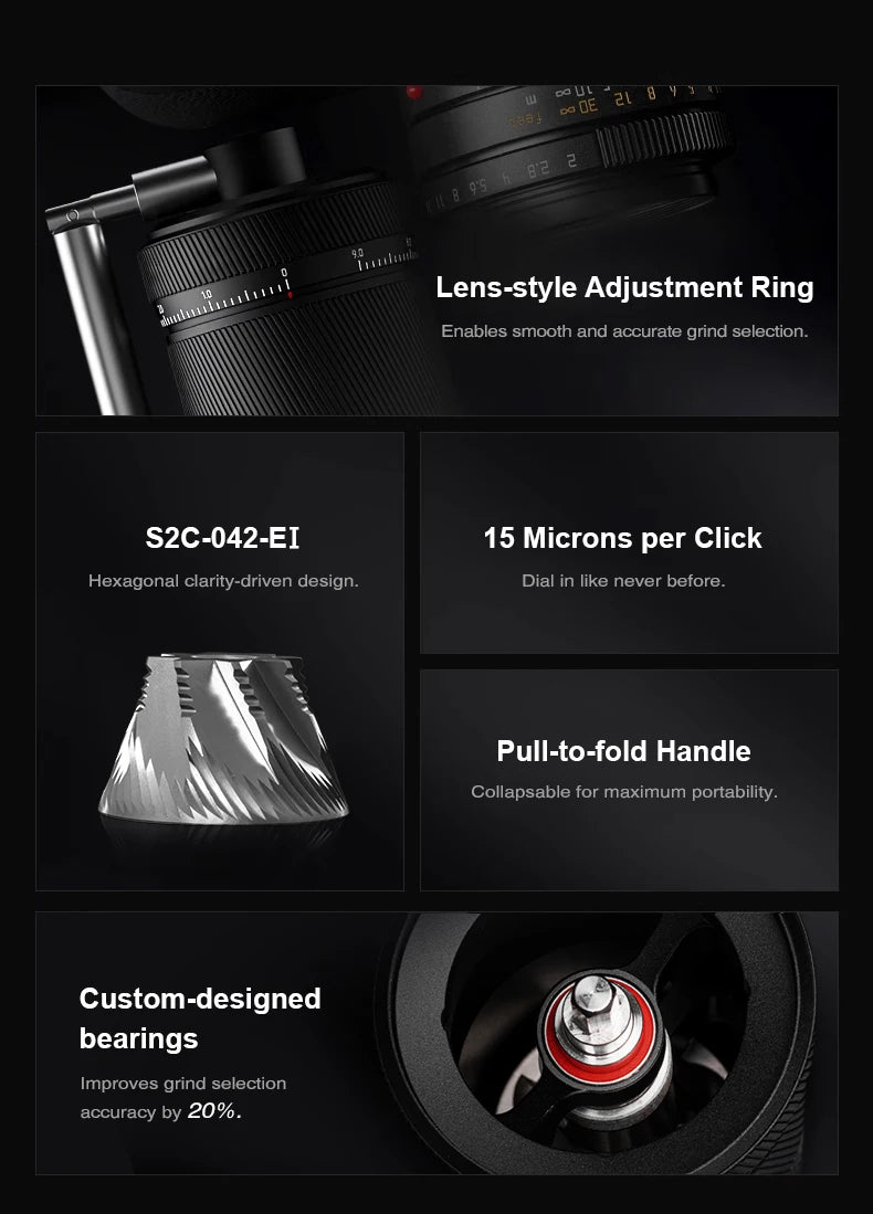 TIMEMORE S3 ESP Manual Coffee Grinder External Adjustment SUS420-EI Grinding Burr Hand Brewed Coffee Mill