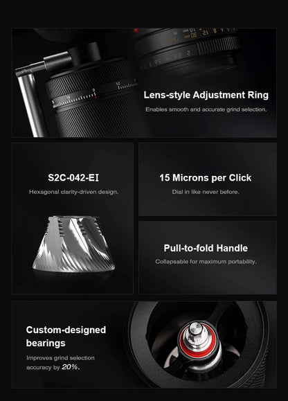 TIMEMORE S3 ESP Manual Coffee Grinder External Adjustment SUS420-EI Grinding Burr Hand Brewed Coffee Mill