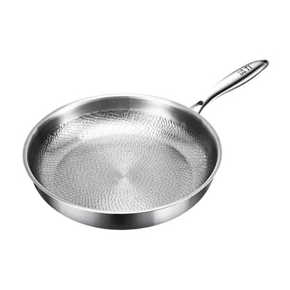 KENGQIANG Pure titanium frying pan Fish scale hammer uncoated non-stick pan Induction cooker universal with lid