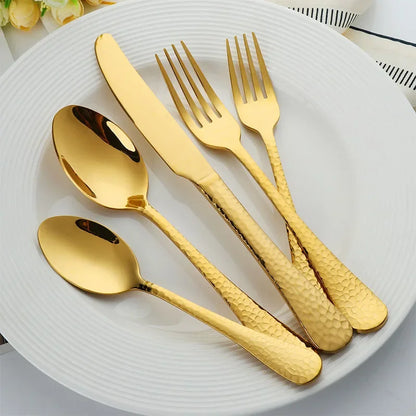 Buyer Star 5-45PCS Dream Color Flatware Gold Black Dinner Tableware Silverware Dinner Fork Spoon Knife Cutlery Set Drop Shipping