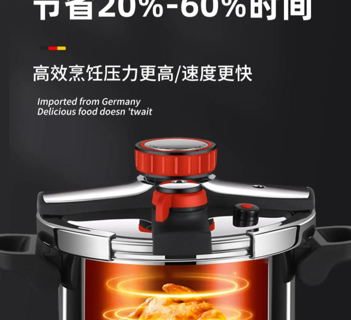 Thickened Pressure Cooker for Home Use, 316 Stainless Steel, Anti-Explosion, Gas and Induction Cookers Compatible