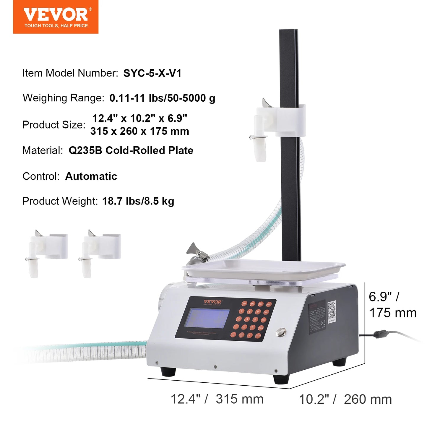 SucceBuy Automatic Liquid Filling Machine Bottle Water Filler Gear Pump Digital Control for Perfume Beverage Olive Oil 50-5000g